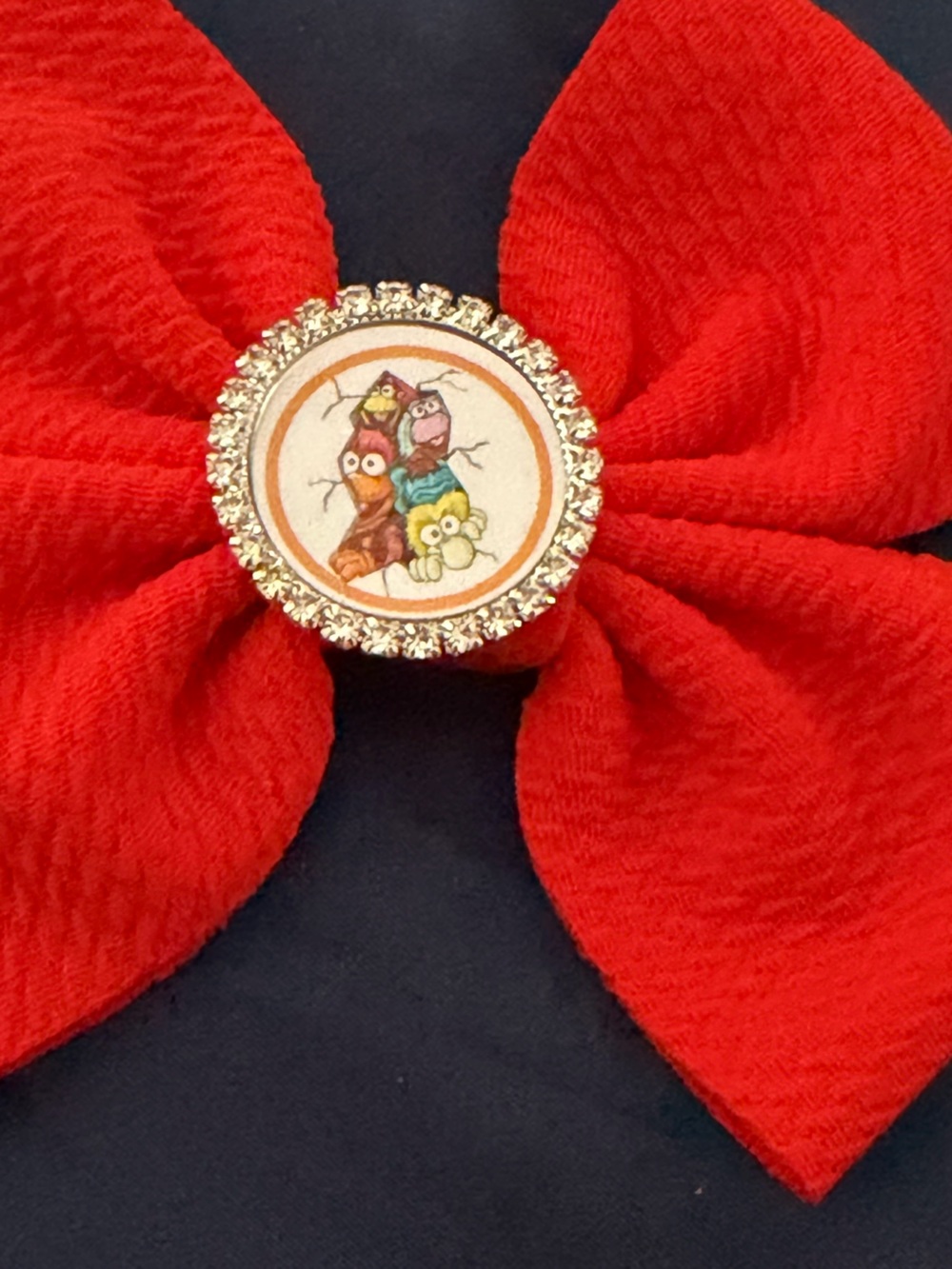 Bow Hair Clip with Fraggle rock Family Center